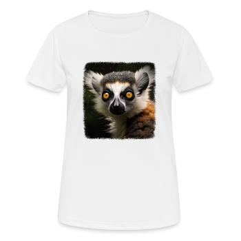 Lémuriens à queue annelée réaliste lémurien à queue annelée - T-shirt respirant Femme - blanc - Devant - AI Model Female 172 dark (172cm)