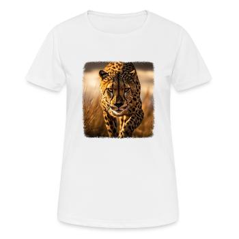 Cheetah realistic Cheetah - Women's Breathable T-Shirt - white - Front - AI Model Female 172 dark (172cm)