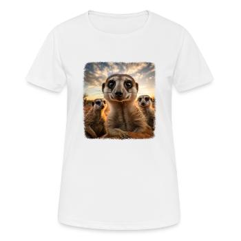 Meerkat realistic Erdmännchen - Women's Breathable T-Shirt - white - Front - AI Model Female 172 dark (172cm)