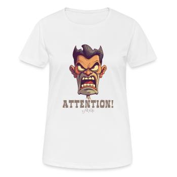Sergent instructeur instructeur, attention ! - T-shirt respirant Femme - blanc - Devant - AI Model Female 172 dark (172cm)