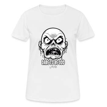Dare to Be Weird: The Angry White Zombie - Women's Breathable T-Shirt - white - Front - AI Model Female 172 dark (172cm)