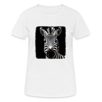 Zebras realistic Zebra - Women's Breathable T-Shirt - white - Front - AI Model Female 172 dark (172cm)