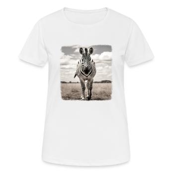 Zebras realistic Zebra - Women's Breathable T-Shirt - white - Front - AI Model Female 172 dark (172cm)