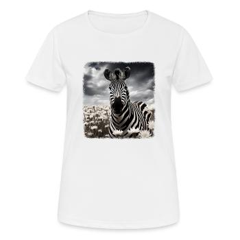Zebras realistic Zebra - Women's Breathable T-Shirt - white - Front - AI Model Female 172 dark (172cm)