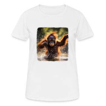 Orangs-outans réalistes Orangs-outans - T-shirt respirant Femme - blanc - Devant - AI Model Female 172 dark (172cm)