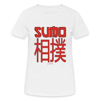 Text in Kanji Japanese: Sumo - Women's Breathable T-Shirt - white - Front - AI Model Female 172 dark (172cm)
