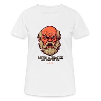 Angry Philosopher: Socrates' Life Is a - Women's Breathable T-Shirt - white - Front - AI Model Female 172 dark (172cm)