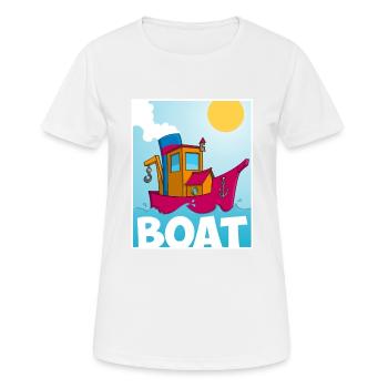 Cartoon-Bild eines lustigen Schleppers - Frauen T-Shirt atmungsaktiv - Weiß - Vorne - AI Model Female 172 dark (172cm)