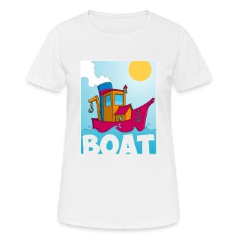 Buntes Bild eines lustigen Schleppers - Frauen T-Shirt atmungsaktiv - Weiß - Vorne - AI Model Female 172 dark (172cm)