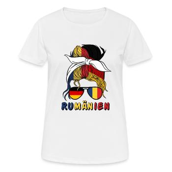 Moitié Allemand Moitié Roumain Fille Allemagne Roumanie - T-shirt respirant Femme - blanc - Devant - AI Model Female 172 dark (172cm)