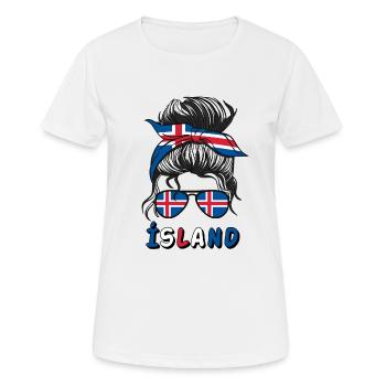 Insel Island Flagge Mädchen Isländische Mädchen Kinder - Frauen T-Shirt atmungsaktiv - Weiß - Vorne - AI Model Female 172 dark (172cm)
