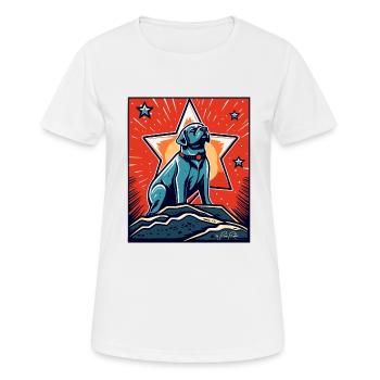 Ein treuer Hund unter einem Stern - Frauen T-Shirt atmungsaktiv - Weiß - Vorne - AI Model Female 172 dark (172cm)