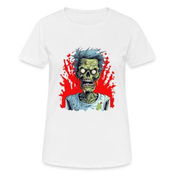 Halloween Gruseliger Horror Zombie - Frauen T-Shirt atmungsaktiv - Weiß - Vorne - AI Model Female 172 dark (172cm)