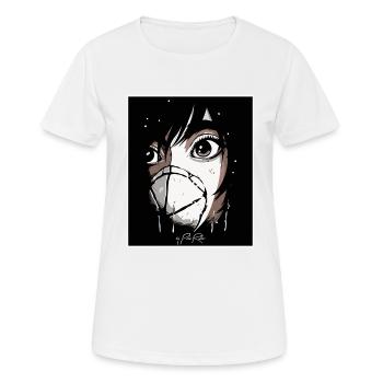 Manga Anime Jugendliche mit Maske - Frauen T-Shirt atmungsaktiv - Weiß - Vorne - AI Model Female 172 dark (172cm)