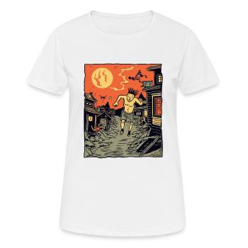 The Asian City Long Distance Runner - Women's Breathable T-Shirt - white - Front - AI Model Female 172 dark (172cm)