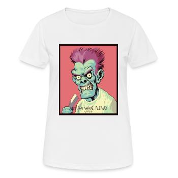 Le salon de coiffure Coiffeur Zombie - T-shirt respirant Femme - blanc - Devant - AI Model Female 172 dark (172cm)