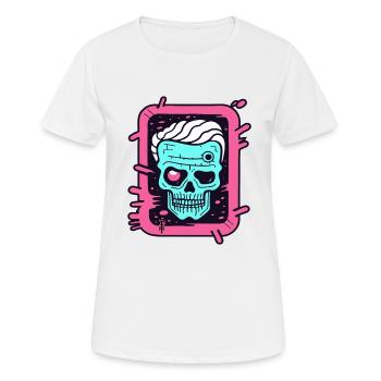 Pop Color Art : Vieux crâne ludique - T-shirt respirant Femme - blanc - Devant - AI Model Female 172 dark (172cm)