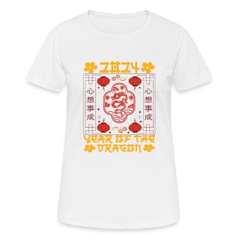 Chinese New Year Year Of The Dragon 2024 - Women's Breathable T-Shirt - white - Front - AI Model Female 172 dark (172cm)