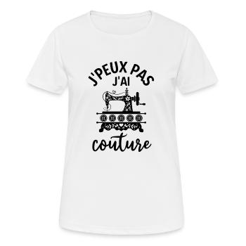 Humour couturière couture - T-shirt respirant Femme - blanc - Devant - AI Model Female 172 dark (172cm)