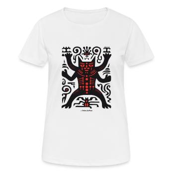 Art abstrait d’un chat noir occulte - T-shirt respirant Femme - blanc - Devant - AI Model Female 172 dark (172cm)