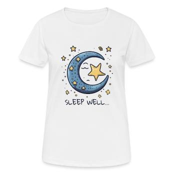 Dors bien, douce lune et étoiles - T-shirt respirant Femme - blanc - Devant - AI Model Female 172 dark (172cm)