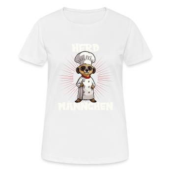 Erdmännchen kochen Koch Kochmütze Herdmännchen - Frauen T-Shirt atmungsaktiv - Weiß - Vorne - AI Model Female 172 dark (172cm)