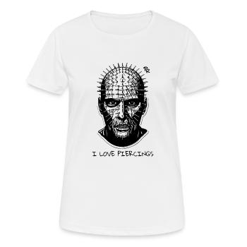 Ich liebe PIERCINGS - Frauen T-Shirt atmungsaktiv - Weiß - Vorne - AI Model Female 172 dark (172cm)