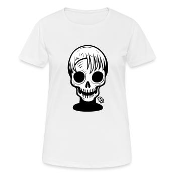 Unheimliches Totenkopf Mädchen - Frauen T-Shirt atmungsaktiv - Weiß - Vorne - AI Model Female 172 dark (172cm)