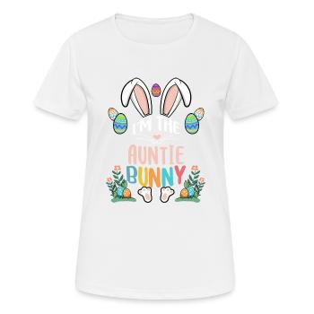I'm The Auntie Bunny - Frauen T-Shirt atmungsaktiv - Weiß - Vorne - AI Model Female 172 dark (172cm)