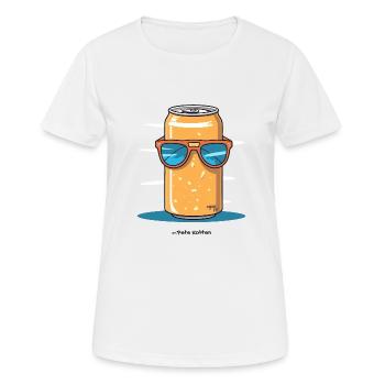Eine coole Dose Soda mit Sonnenbrille - Frauen T-Shirt atmungsaktiv - Weiß - Vorne - AI Model Female 172 dark (172cm)