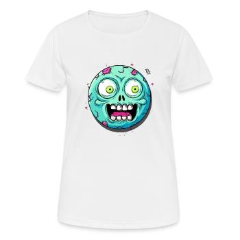 Augen weit offen: Schock, ein Zombie - Frauen T-Shirt atmungsaktiv - Weiß - Vorne - AI Model Female 172 dark (172cm)
