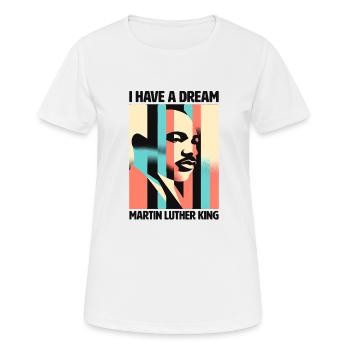 Vision of a Dream MLK Inspirational Portrait - Women's Breathable T-Shirt - white - Front - AI Model Female 172 dark (172cm)