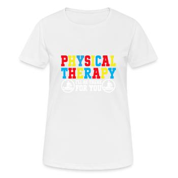 Kinésithérapeute Physiothérapie - T-shirt respirant Femme - blanc - Devant - AI Model Female 172 dark (172cm)