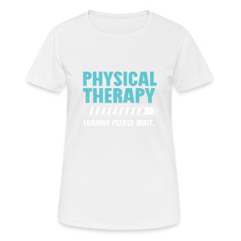 Kinésithérapeute Physiothérapie - T-shirt respirant Femme - blanc - Devant - AI Model Female 172 dark (172cm)