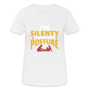 Kinésithérapeute Physiothérapie - T-shirt respirant Femme - blanc - Devant - AI Model Female 172 dark (172cm)