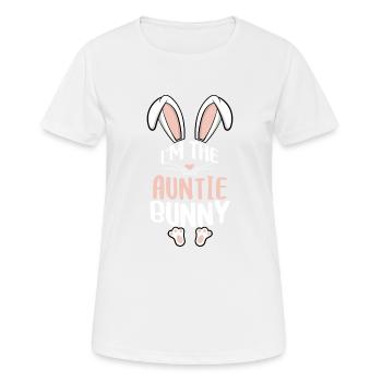 I'm The Auntie Bunny - Frauen T-Shirt atmungsaktiv - Weiß - Vorne - AI Model Female 172 dark (172cm)