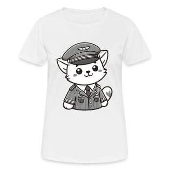 Cute Cat Pilot - Frauen T-Shirt atmungsaktiv - Weiß - Vorne - AI Model Female 172 dark (172cm)