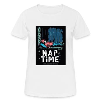 Éducation des sans-abri, siestes en plein air - T-shirt respirant Femme - blanc - Devant - AI Model Female 172 dark (172cm)