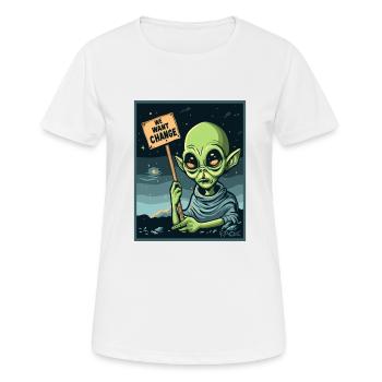 Wir wollen Veränderung, außerirdischer Protest - Frauen T-Shirt atmungsaktiv - Weiß - Vorne - AI Model Female 172 dark (172cm)