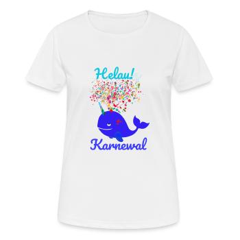 Carnaval, Carnaval, Baleine, Confettis, Helau - T-shirt respirant Femme - blanc - Devant - AI Model Female 172 dark (172cm)