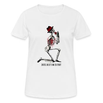 Squelette jusqu’à ce que la mort nous sépare - T-shirt respirant Femme - blanc - Devant - AI Model Female 172 dark (172cm)