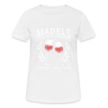 Mädels Egal Was Passiert Pegel Halten - Frauen T-Shirt atmungsaktiv - Weiß - Vorne - AI Model Female 172 dark (172cm)