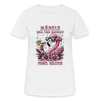 Mädels Egal Was Passiert Pegel Halten - Frauen T-Shirt atmungsaktiv - Weiß - Vorne - AI Model Female 172 dark (172cm)