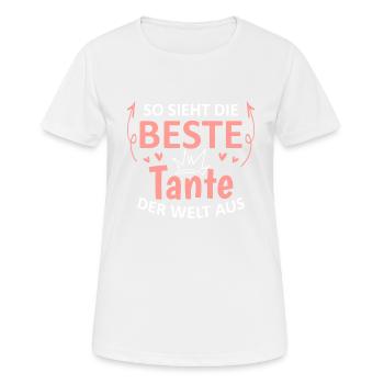 So Sieht Die Beste Tante Der Welt Aus - Frauen T-Shirt atmungsaktiv - Weiß - Vorne - AI Model Female 172 dark (172cm)