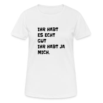 Einzigartige Freude - Frauen T-Shirt atmungsaktiv - Weiß - Vorne - AI Model Female 172 dark (172cm)