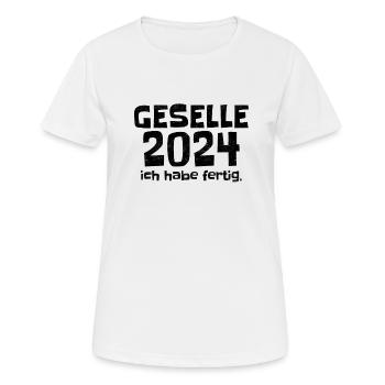 Compagnon 2024 J’ai terminé - T-shirt respirant Femme - blanc - Devant - AI Model Female 172 dark (172cm)