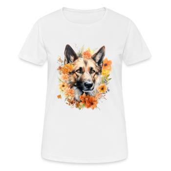 Blossom Guard - Frauen T-Shirt atmungsaktiv - Weiß - Vorne - AI Model Female 172 dark (172cm)