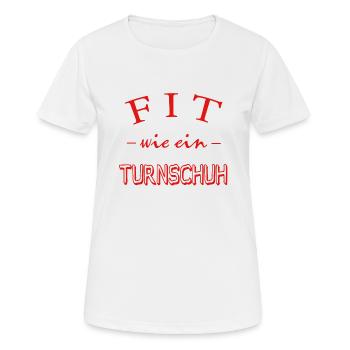 Fit wie ein Turnschuh - Frauen T-Shirt atmungsaktiv - Weiß - Vorne - AI Model Female 172 dark (172cm)