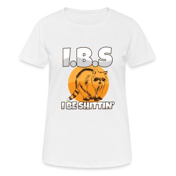 IBS Awareness Raccoon I Be Shittin Toilet Joke - Frauen T-Shirt atmungsaktiv - Weiß - Vorne - AI Model Female 172 dark (172cm)