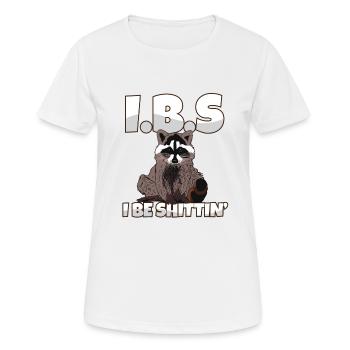 Sensibilisation au SCI raton laveur Je suis une blague sur les toilettes de Shittin - T-shirt respirant Femme - blanc - Devant - AI Model Female 172 dark (172cm)